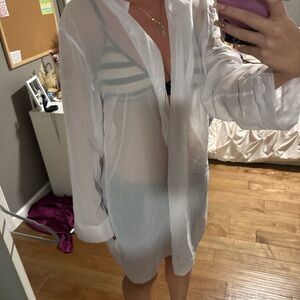 White Sheer Swim Cover-Up